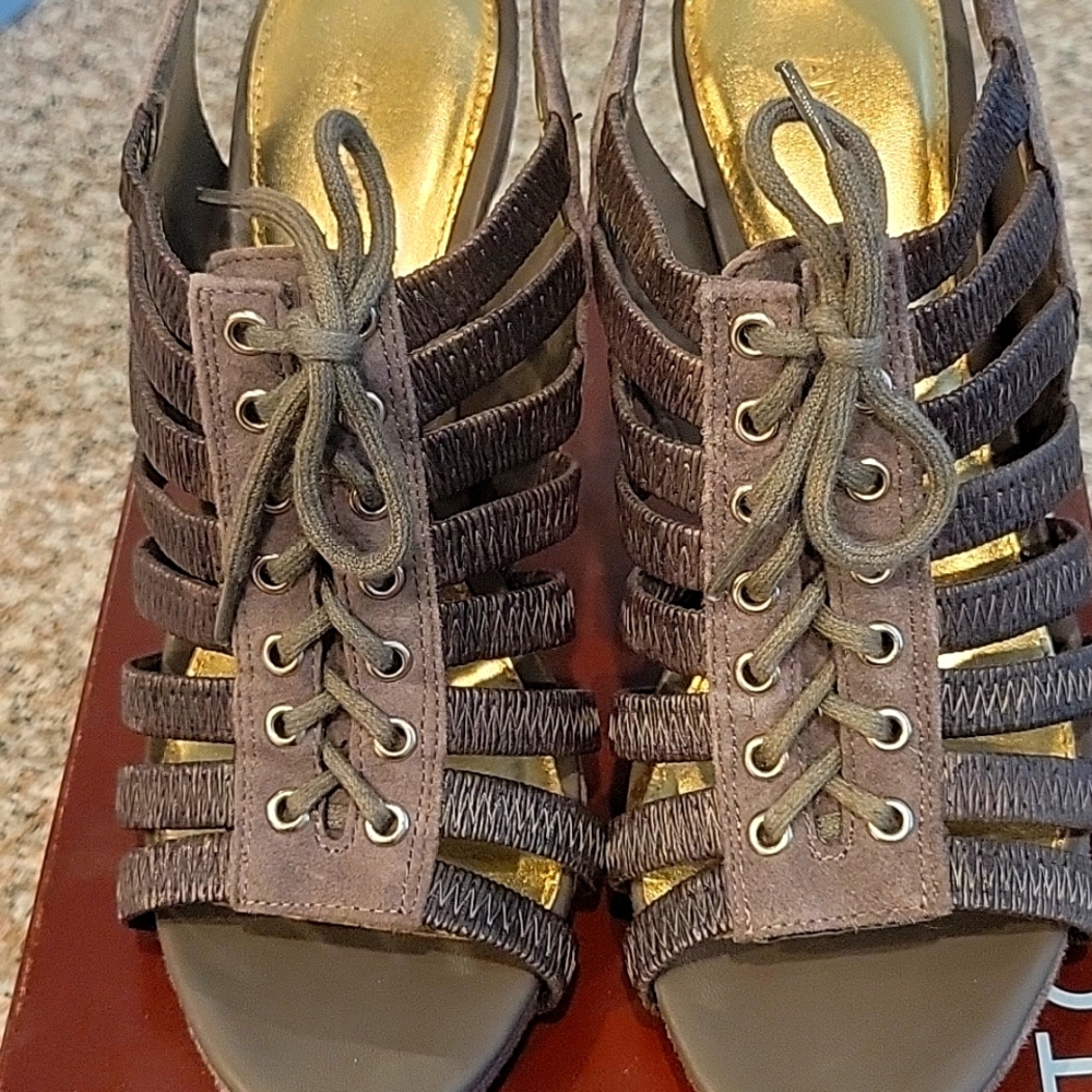 Purchased Sandals at Dillards and are Antonio Melani. Sandals are Sz 8.